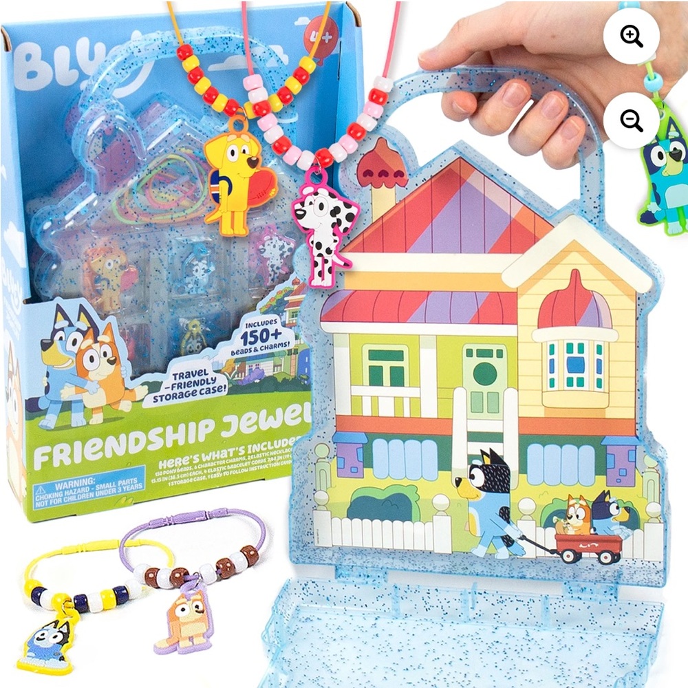 Bluey Friendship Jewelry Making Kit Beads with Case, Boys and Girls 150pcs